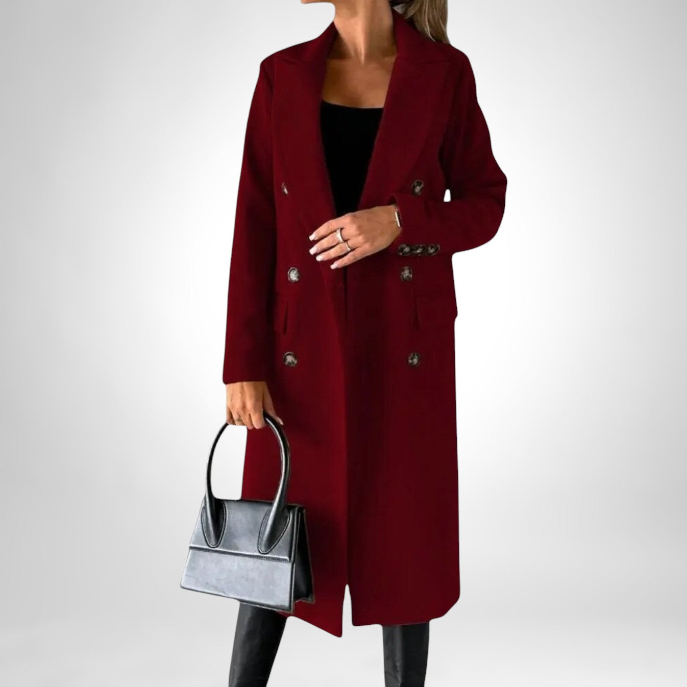 Desiree™ | Long coat with double buttons