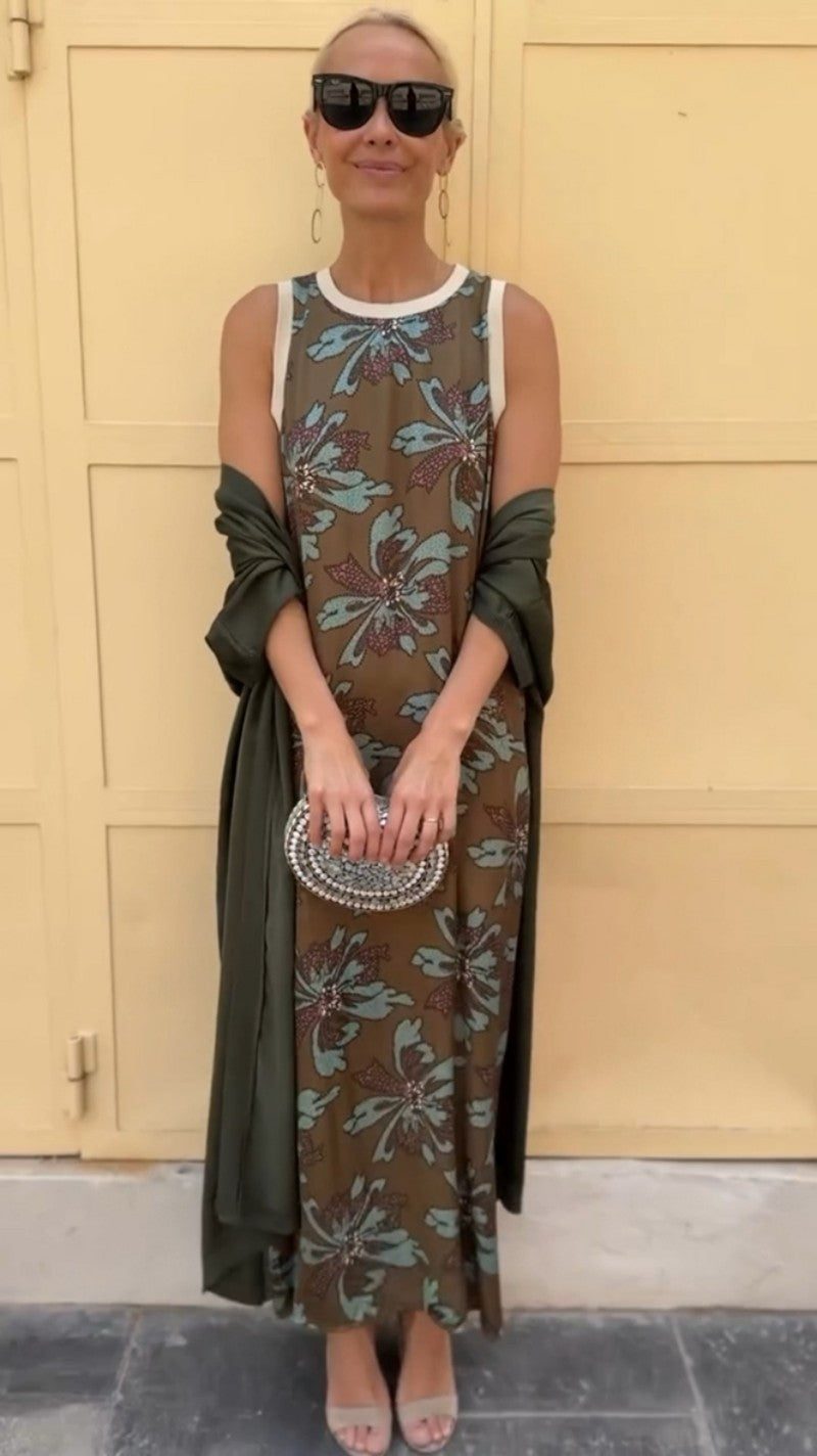 Carolina | Elegant long dress with matching shawl