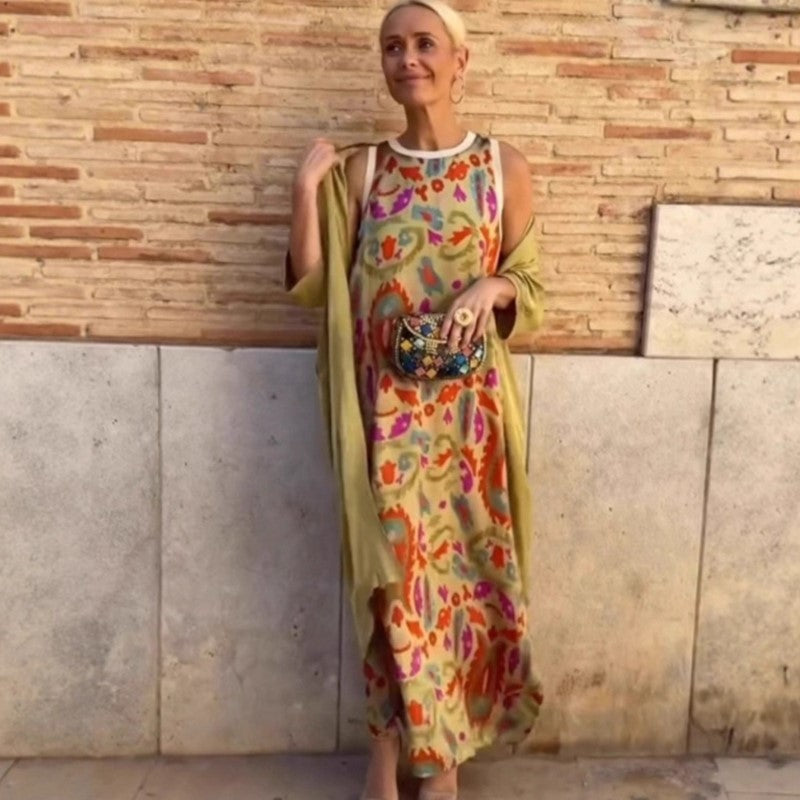 Ainhoa | Elegant long dress with matching shawl