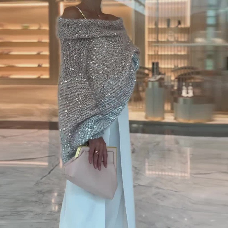 Glam Zipper Knit Cardigan