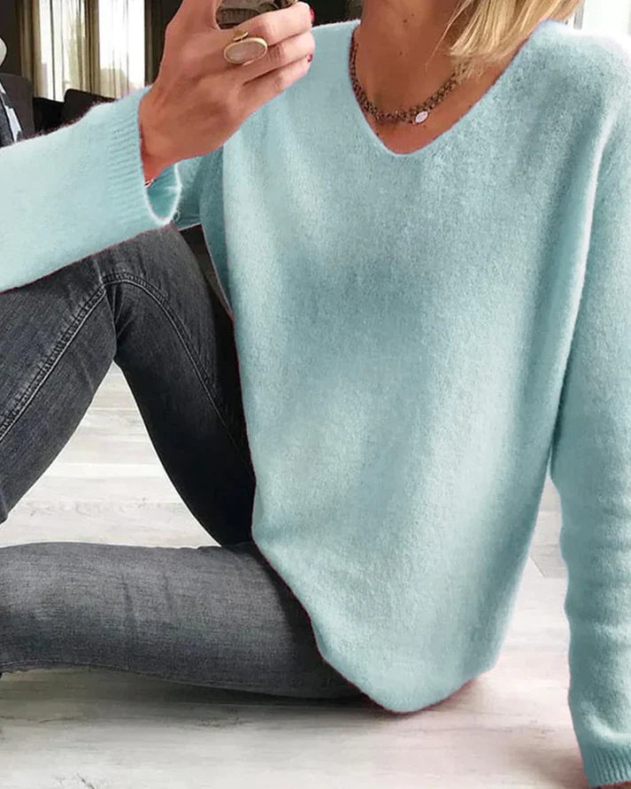 Jacobs | Simple Solid Color Sweater with Long Sleeves