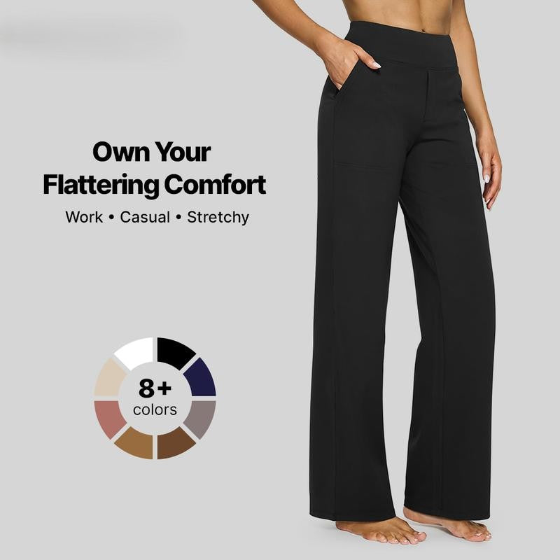 Loose High-Waist Business Casual Pants Yoga Pants Women Wide Leg Pants with Pockets Comfortable Athletic Sweatpants Outdoor fun