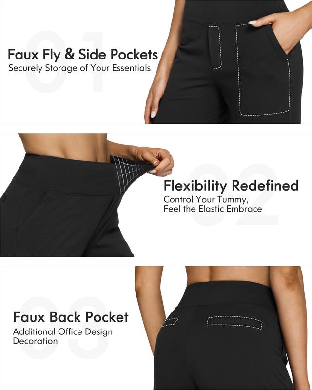 Loose High-Waist Business Casual Pants Yoga Pants Women Wide Leg Pants with Pockets Comfortable Athletic Sweatpants Outdoor fun