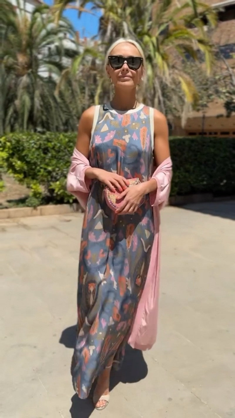 Sirena | Elegant long dress with matching shawl