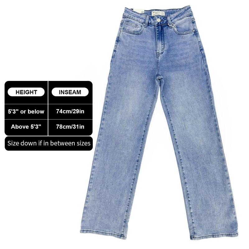 Women's Minimalist High Waist Denim Stretch Wide Leg Jeans, Trendy Multi-Pocket Denim Trousers for Women, Classic Women's Pants, Street Womenswear