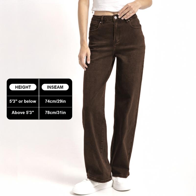 Women's Minimalist High Waist Denim Stretch Wide Leg Jeans, Trendy Multi-Pocket Denim Trousers for Women, Classic Women's Pants, Street Womenswear