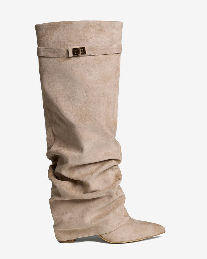 Women's Comfortable Knee High Boots with Low Heel