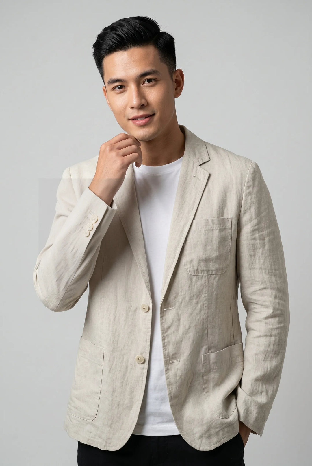 Men's Casual Jacket with Pockets and Breathable Fit