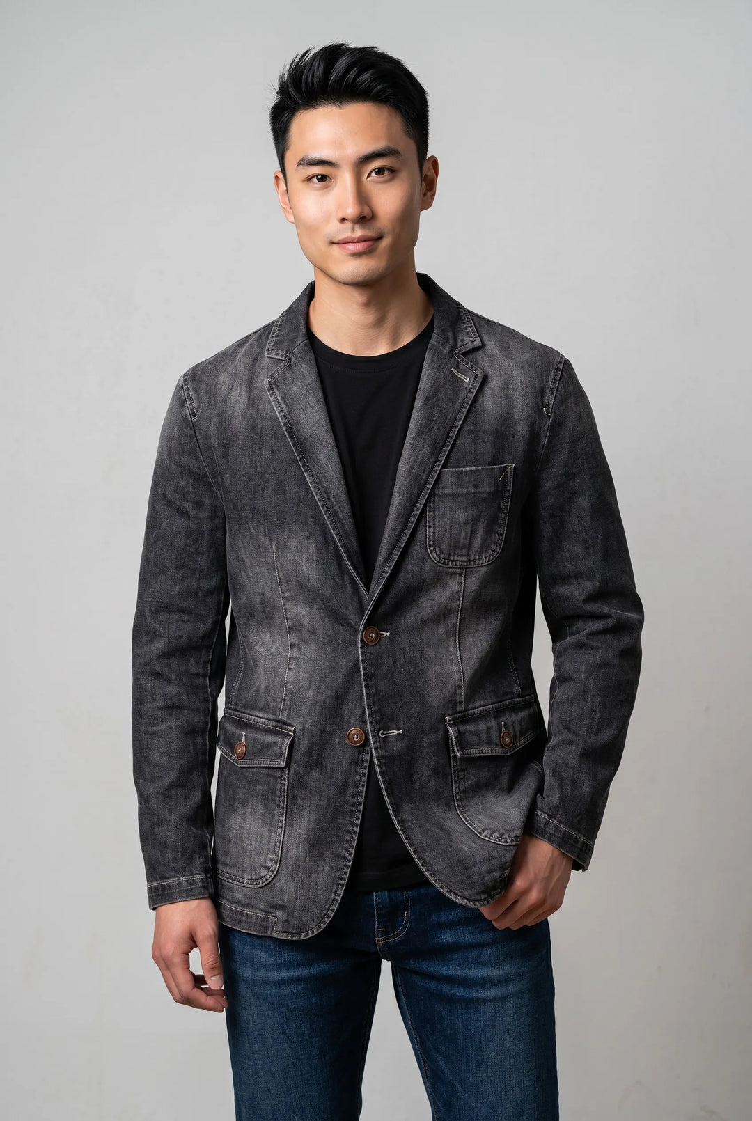 Men's Vintage Jacket with Pockets and Breathable Fit