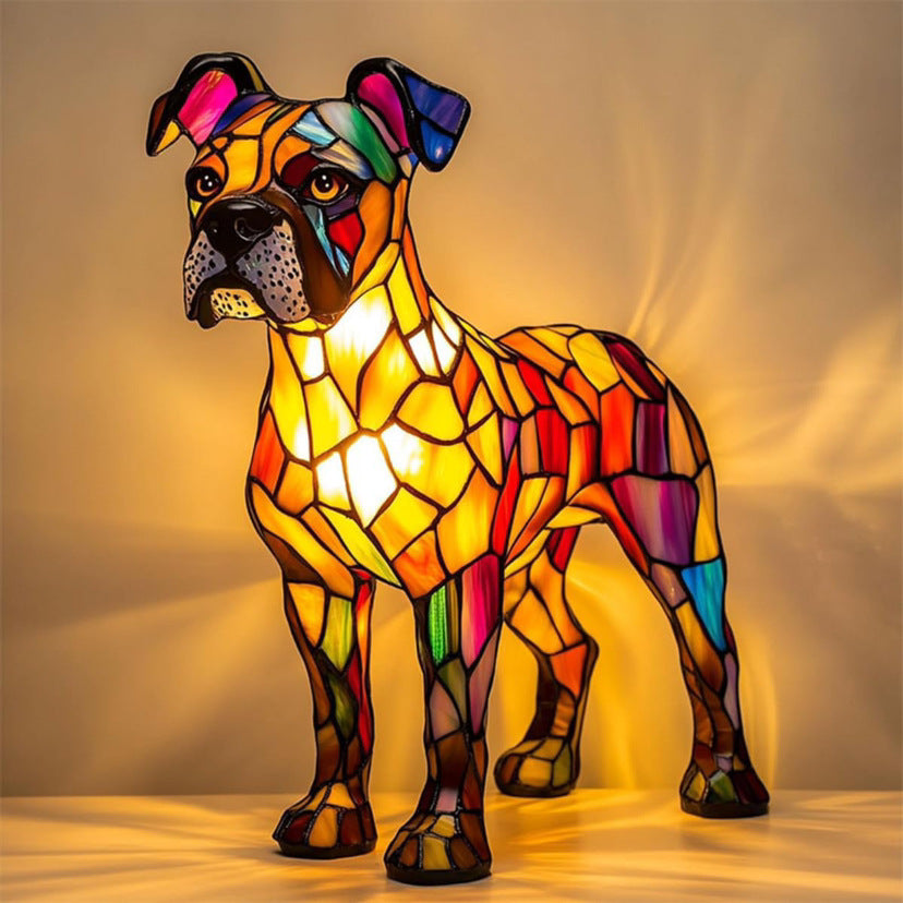 Gaston – Magical Dog Lamp in Colored Glass