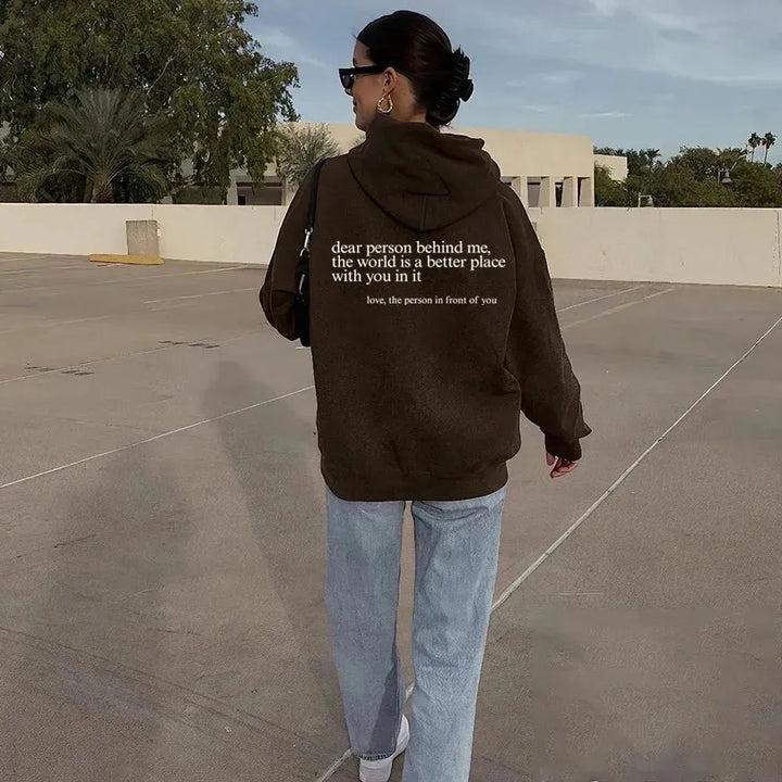 Oversized Graphic Hoodie with Embroidered