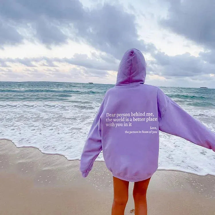 Oversized Graphic Hoodie with Embroidered