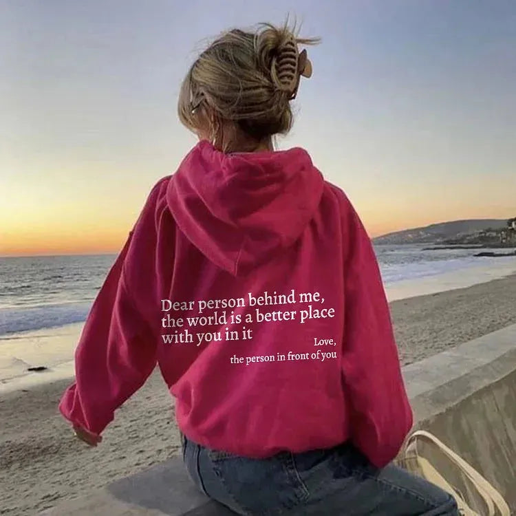 Oversized Graphic Hoodie with Embroidered