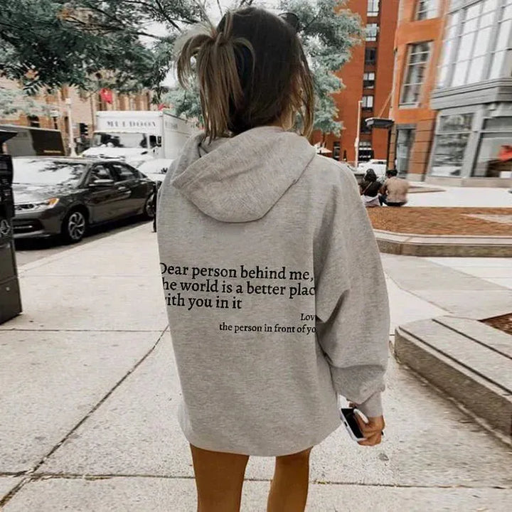Oversized Graphic Hoodie with Embroidered