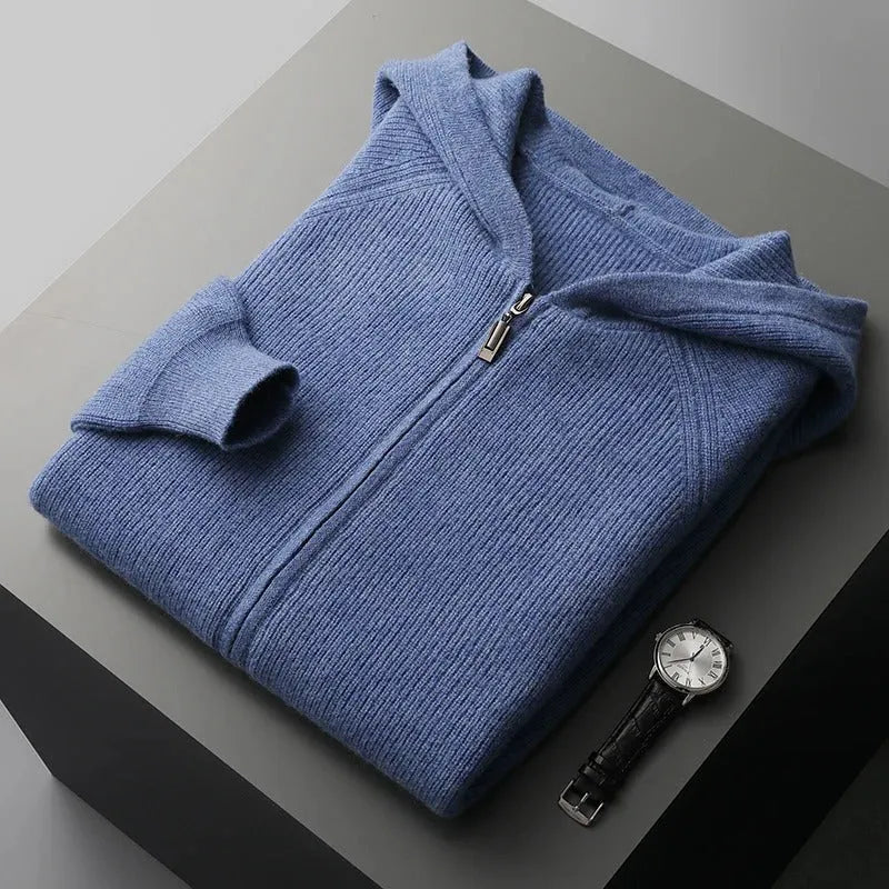Oversized Zip-Up Hoodie with Ribbed Cuffs