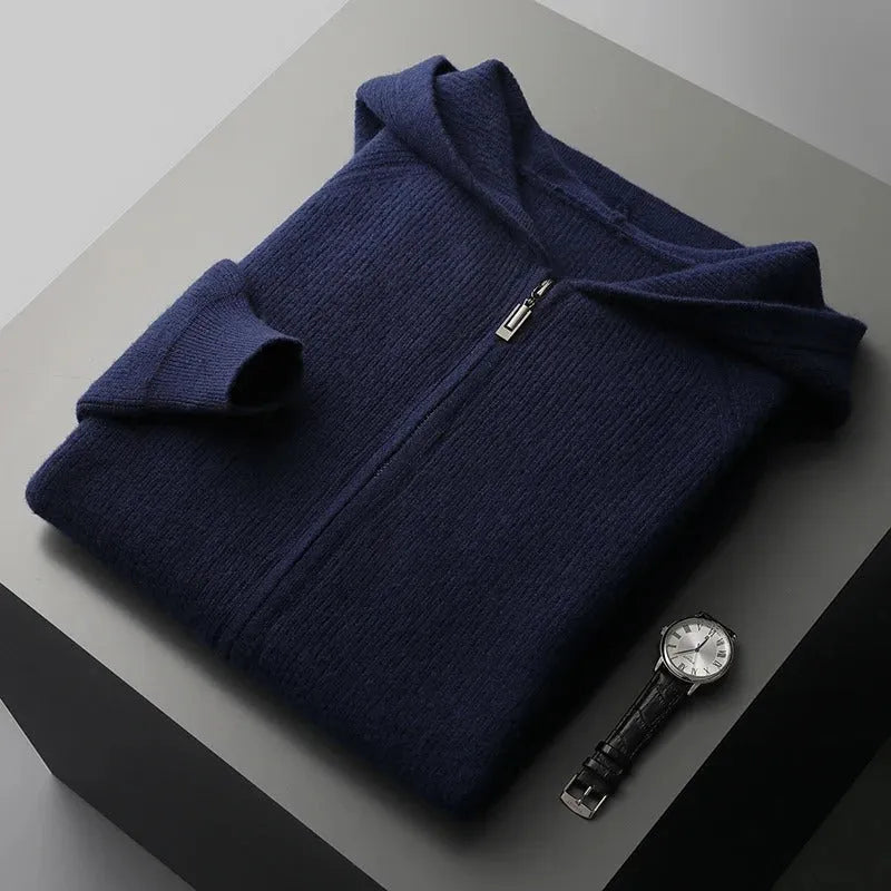 Oversized Zip-Up Hoodie with Ribbed Cuffs