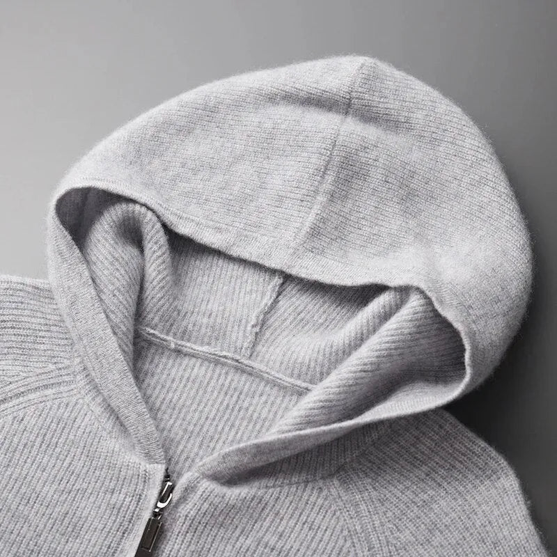 Oversized Zip-Up Hoodie with Ribbed Cuffs