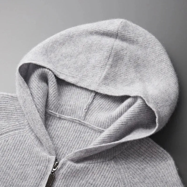 Oversized Zip-Up Hoodie with Ribbed Cuffs