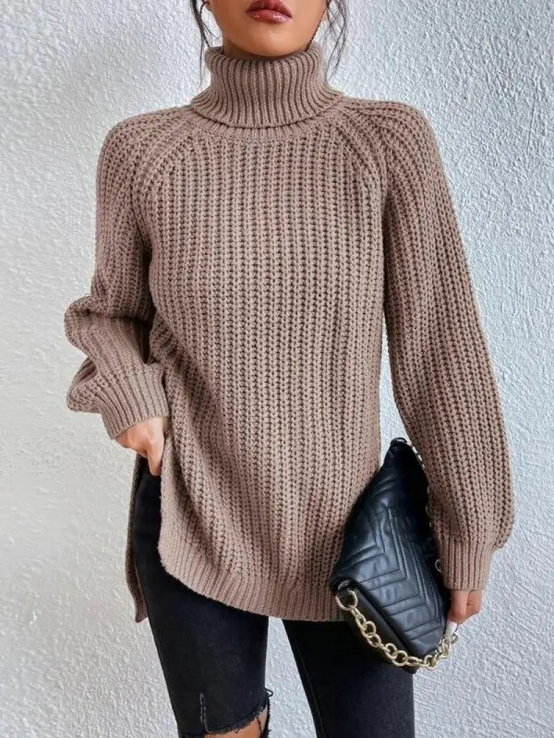 Mia™ - Comfortable Knit Turtleneck Long Sweater