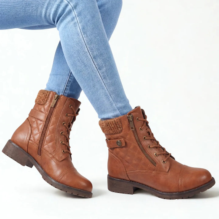 Women’s Ankle Comfortable Boots with Lace Up