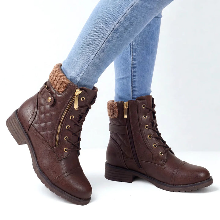 Women’s Ankle Comfortable Boots with Lace Up