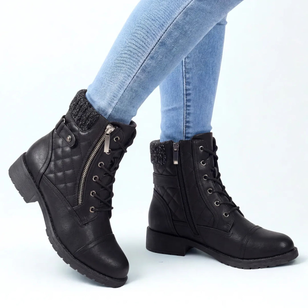 Women’s Ankle Comfortable Boots with Lace Up