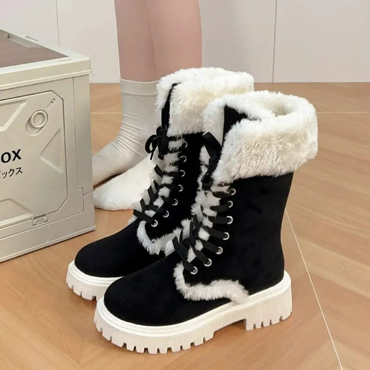 Women’s Casual Chunky Boots with Lace Up