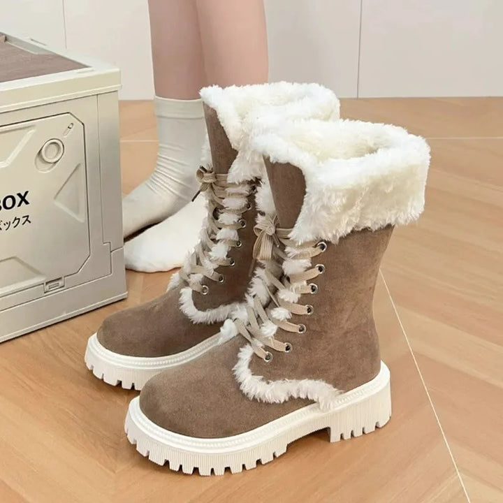 Women’s Casual Chunky Boots with Lace Up