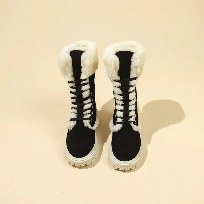 Women’s Casual Chunky Boots with Lace Up