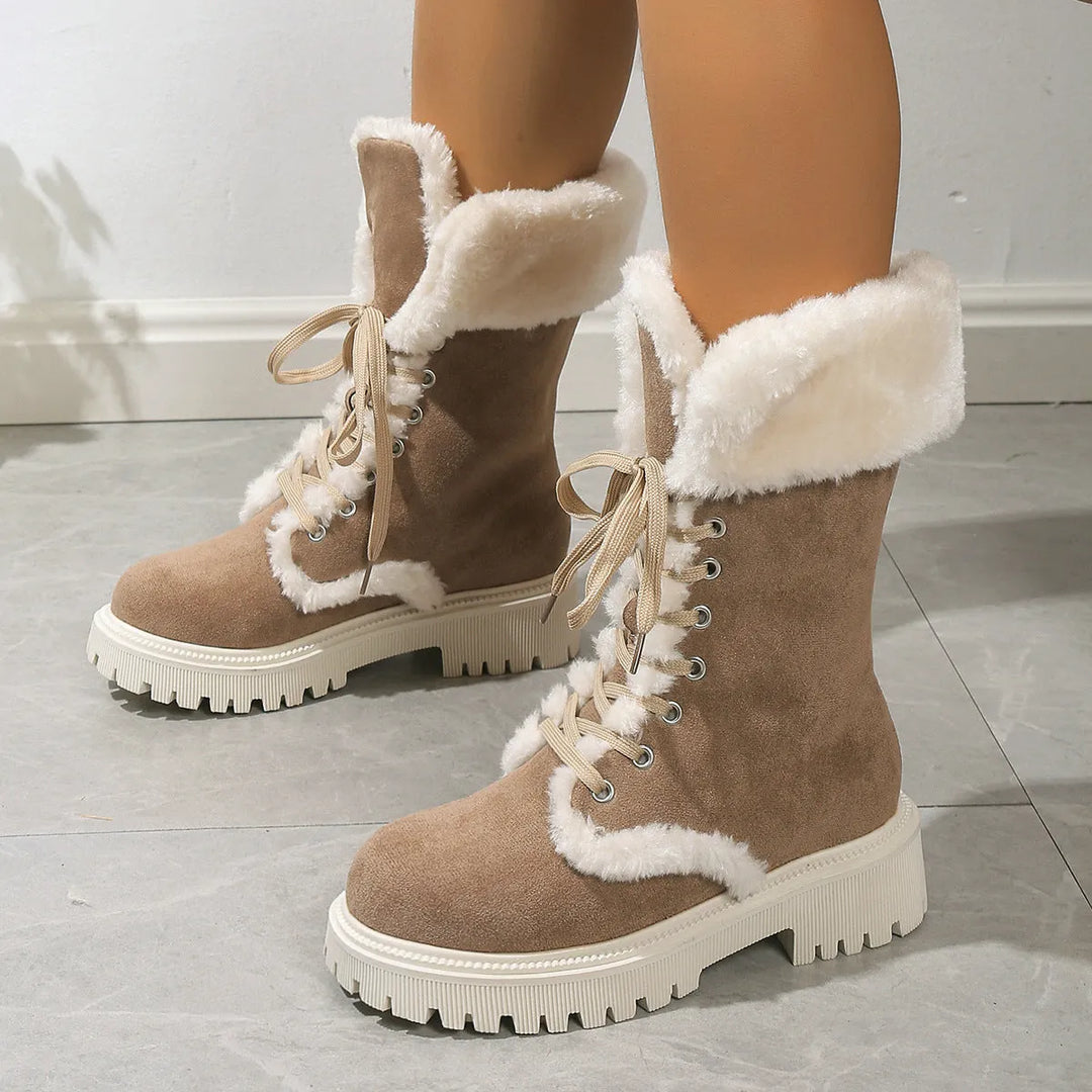 Women’s Casual Chunky Boots with Lace Up