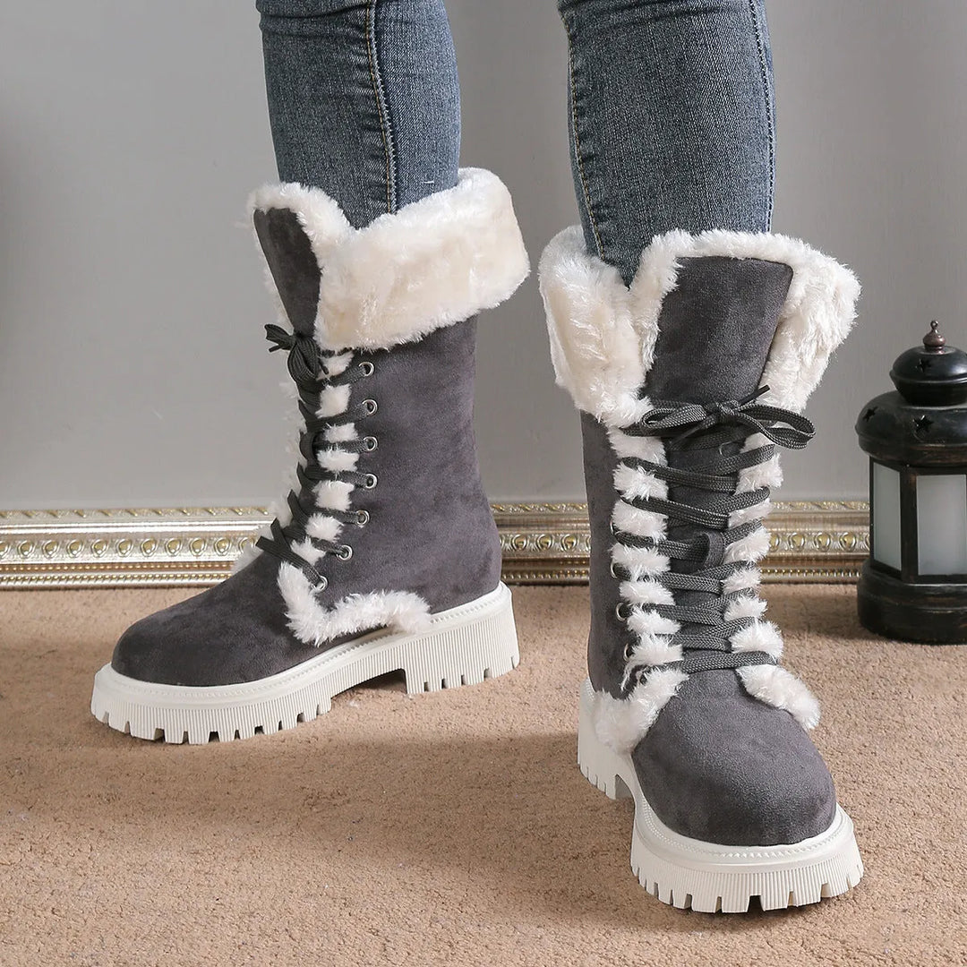 Women’s Casual Chunky Boots with Lace Up
