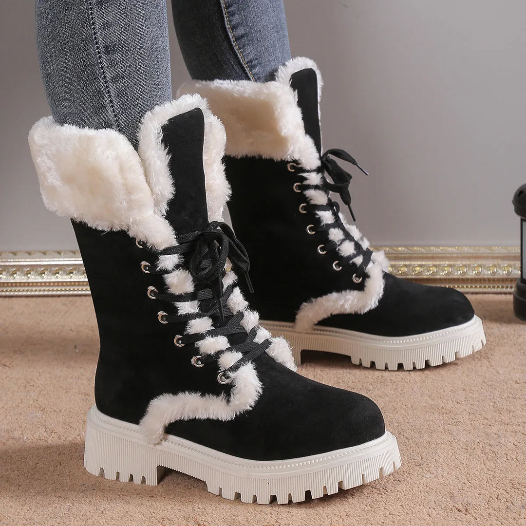 Women’s Casual Chunky Boots with Lace Up
