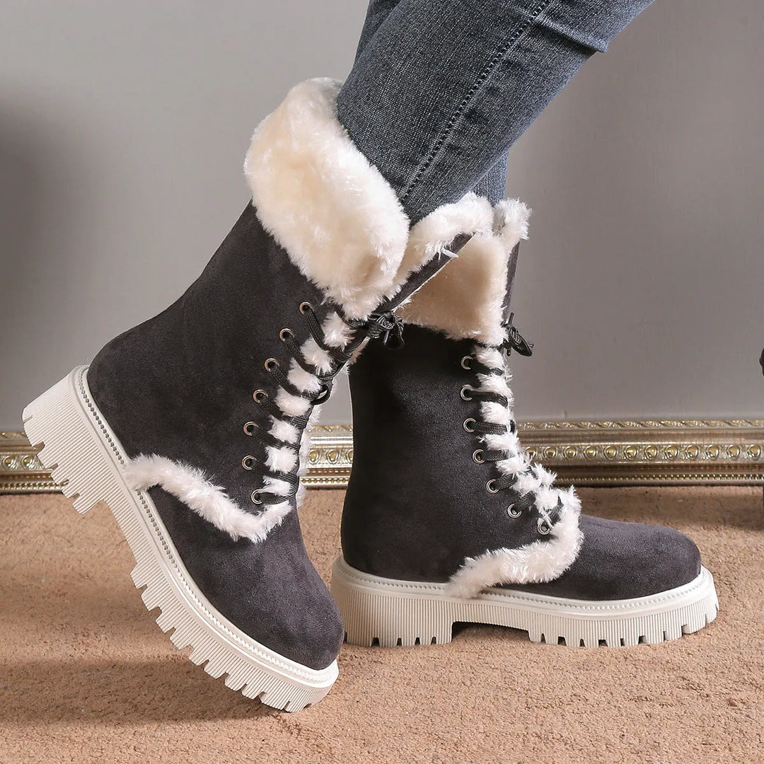 Women’s Casual Chunky Boots with Lace Up