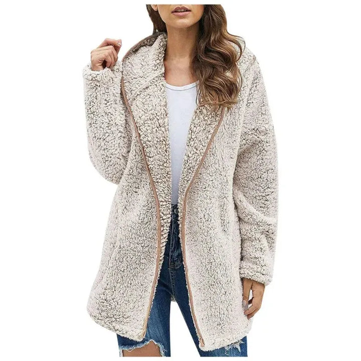 Women's Casual Open Front Teddy Jacket with Insulated