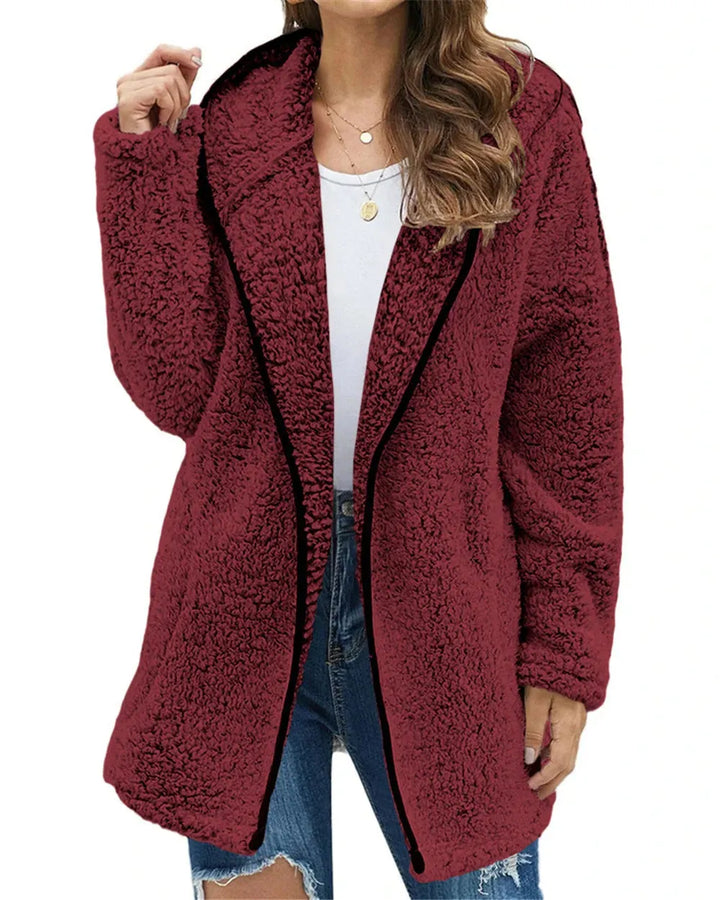 Women's Casual Open Front Teddy Jacket with Insulated