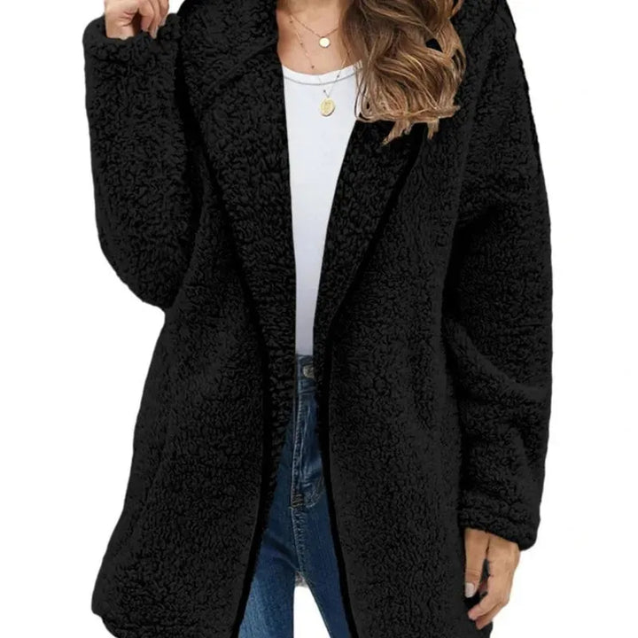 Women's Casual Open Front Teddy Jacket with Insulated