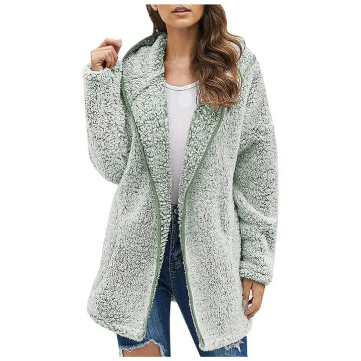 Women's Casual Open Front Teddy Jacket with Insulated
