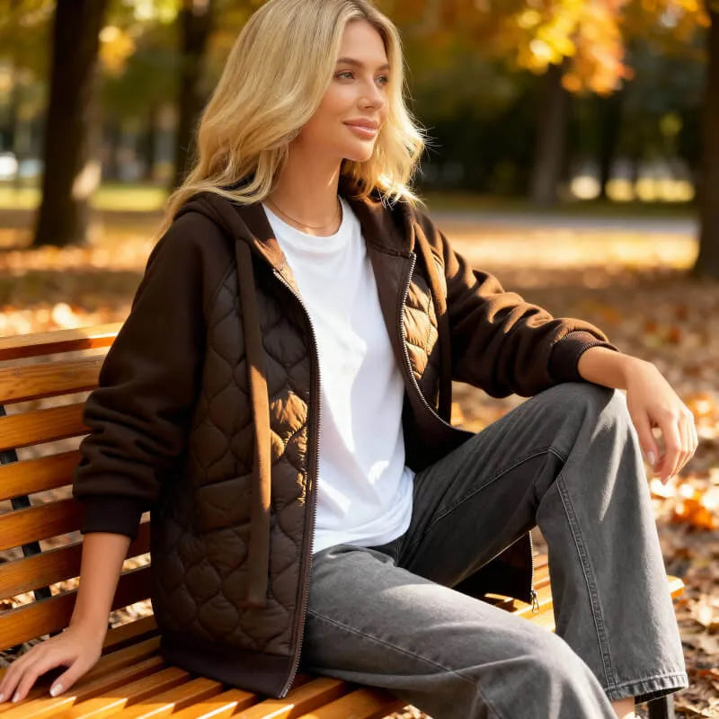 Women's Casual Oversized Hoodie Jacket with Insulated