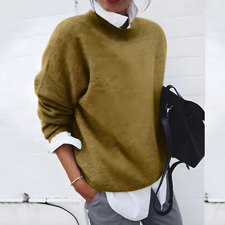 Women’s Casual Soft Sweater with Crew Neck