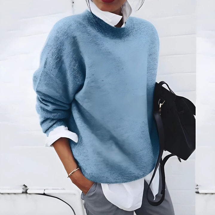 Women’s Casual Soft Sweater with Crew Neck