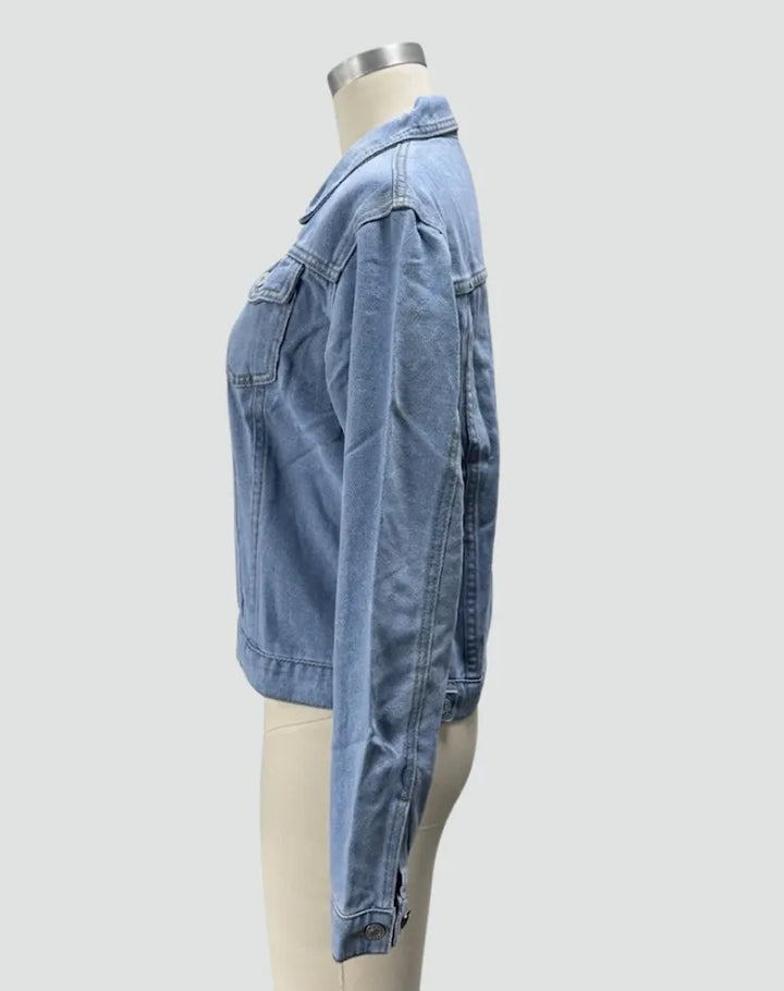 Women’s Casual Vintage Jacket with Button Closure