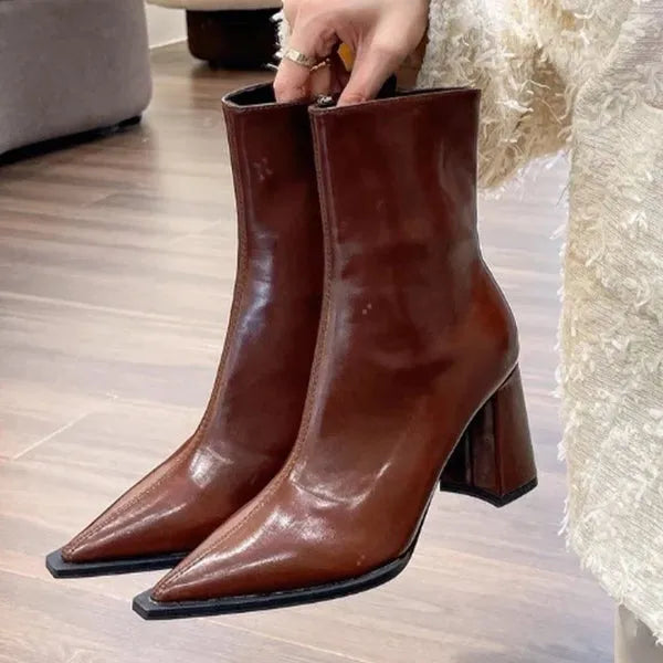 Women's Chunky Mid Calf Boots with Block Heel