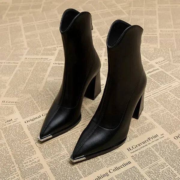 Women's Chunky Mid Calf Boots with Block Heel