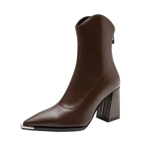 Women's Chunky Mid Calf Boots with Block Heel