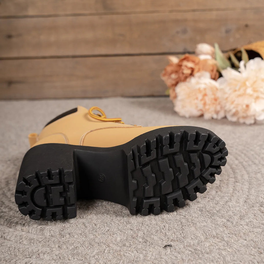 Women’s Combat Chunky Boots with Lace Up