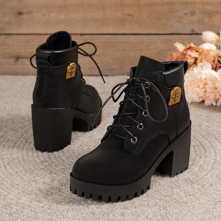 Women’s Combat Chunky Boots with Lace Up