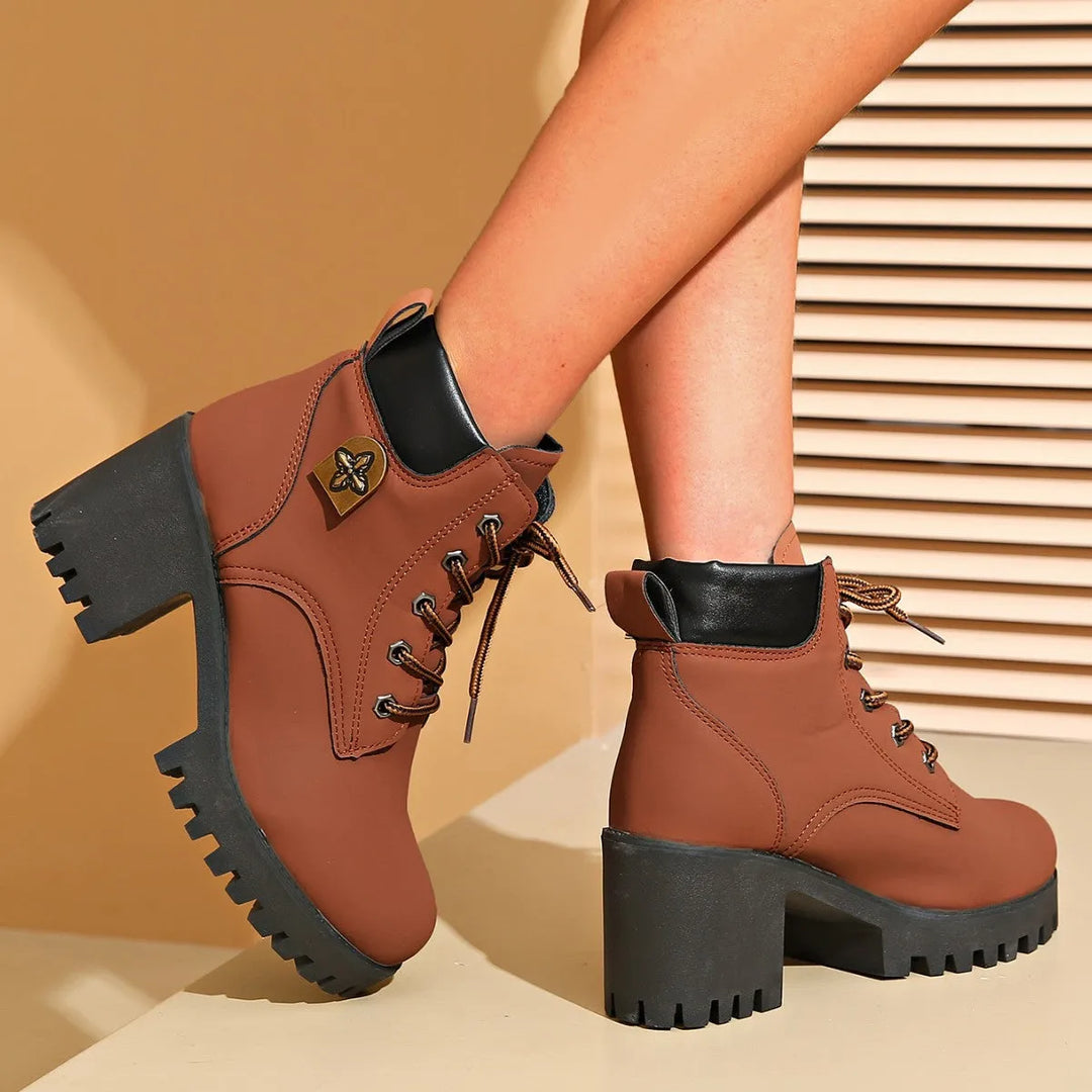 Women’s Combat Chunky Boots with Lace Up