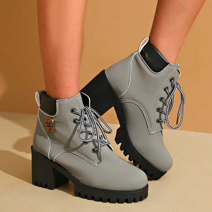 Women’s Combat Chunky Boots with Lace Up