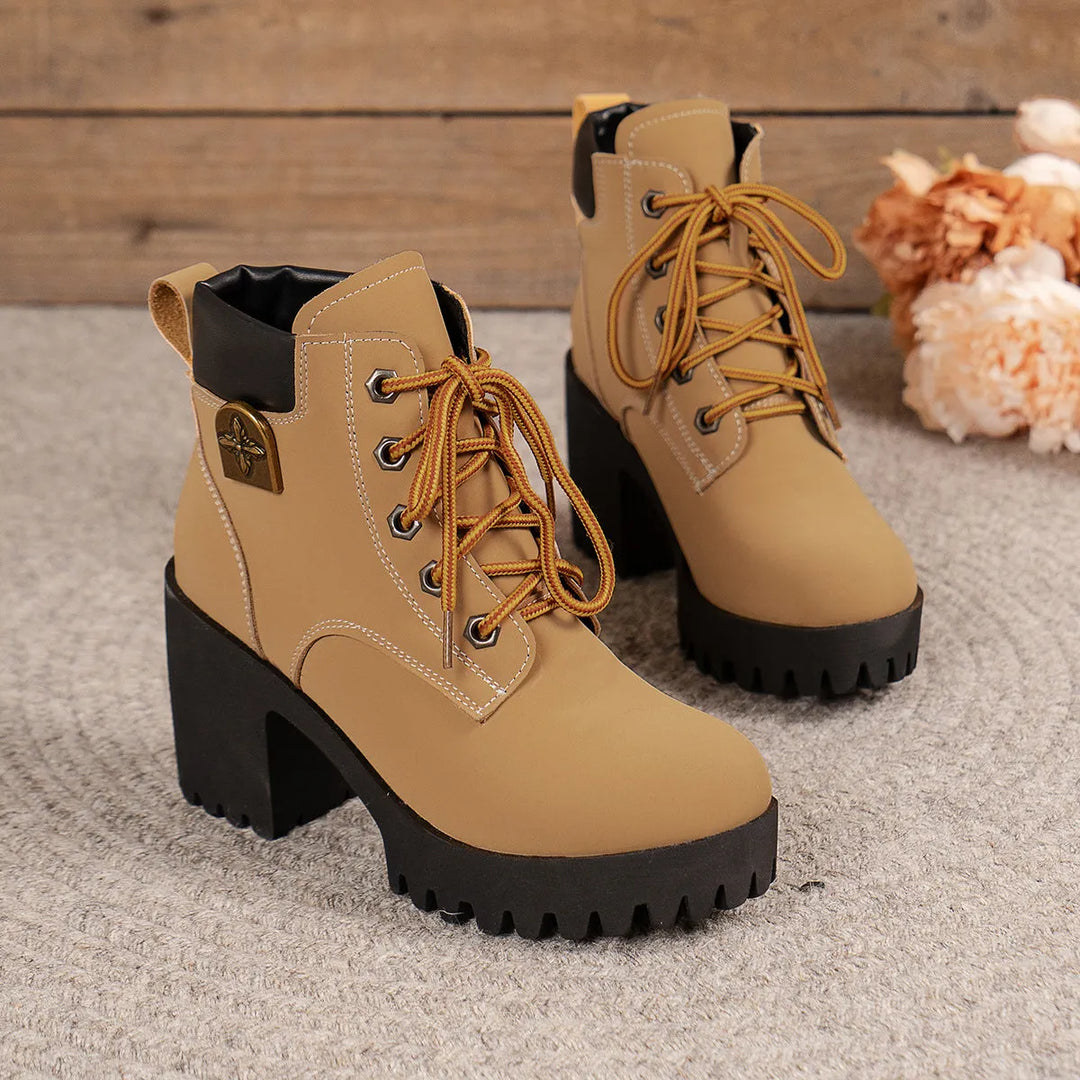 Women’s Combat Chunky Boots with Lace Up