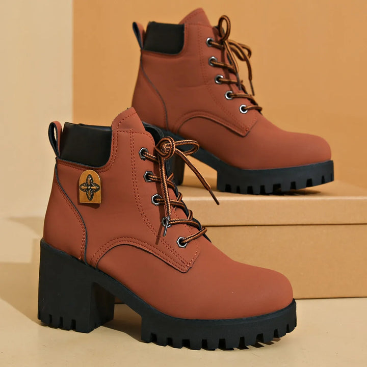 Women’s Combat Chunky Boots with Lace Up
